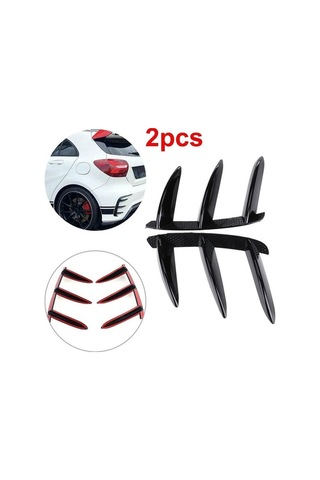 Novahub Mercedes Benz W176 A200/250/260/45 İçin Arka Tampon Spoiler Difüzör Kanalları Siyah 2 Adet