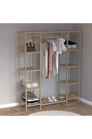Ahşap Gardırop, Masif Ahşap Dolap, Açık Dolap 150x40x180 Ahşap