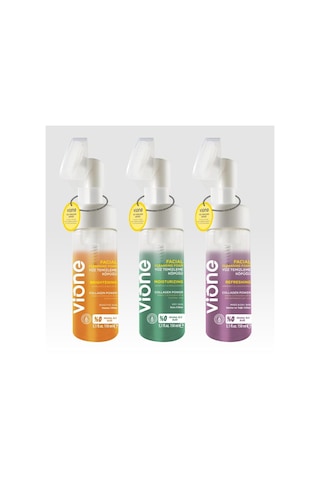 Vione 3lü Set Yüz Temizleme Köpüğü 150ml Özel Fırçalı