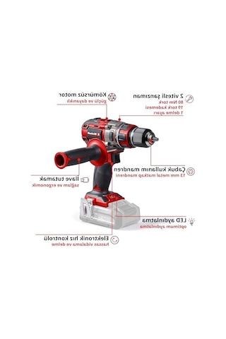 Kömürsüz Akülü Vidalama Aleti, 18 V, 80 Nm Tork Kapasitesi