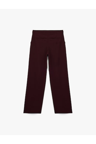 Koton Cepli Düz Geniş Paça Palazzo Kumaş Pantolon Bordo 6wak40168pw Bordo