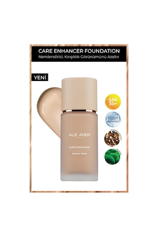 Alix Avien Kırışıklık Karşıtı Nemlendirici SPF30 Parlak Bitişli Fondöten Care Enhancer 804 Pale Ivory