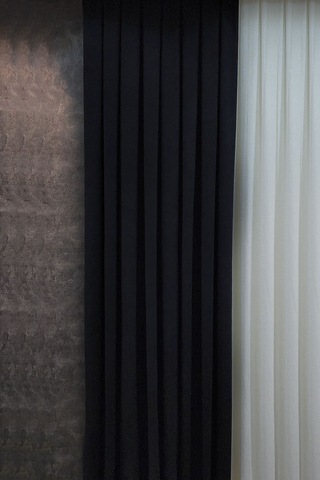 Mosso Fon Perde Düz Renk Siyah