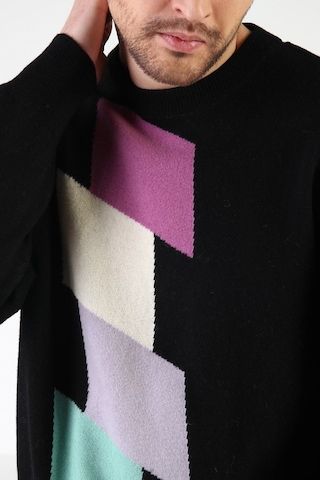 Ferraro Siyah Bisiklet Yaka %100 Kuzu Yünü Erkek Kazak Siyah (536154948) Siyah