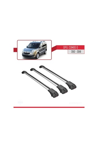 Opel Combo D 2012-2018 Arası İle Uyumlu Ace-1 Ara Atkı Tavan Barı Gri 3 Adet Bar