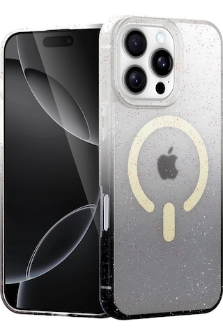 Apple Uyumlu iPhone 16 Pro Max Pummel Shiny Magsafe Kapak - Siyah