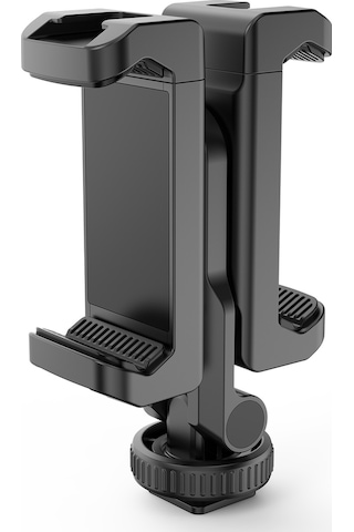 Hombey Dual Telefon Tutucu, 4 Soğuk Ayaklı Ünite, 360 Döner, Abs+pc Malzeme, Çapraz/dikey Çekim, Vlogger/live Yayıncı İçin Siyah