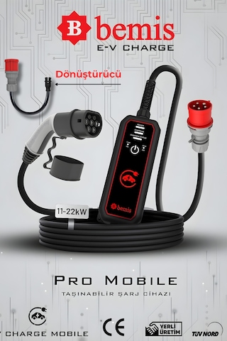 Bemis Pro 22kw Taşınabilir Elektrikli Araç Şarj İstasyonu+dönüştürücü+ Nuvıon V2l Byd/skywell Marka Uyumlu Bemis Pro 22kw Taşınabilir Elektrikli Araç Şarj İstasyonu+dönüştürücü+ Nuvıon V2l Byd/skywell Marka Uyumlu