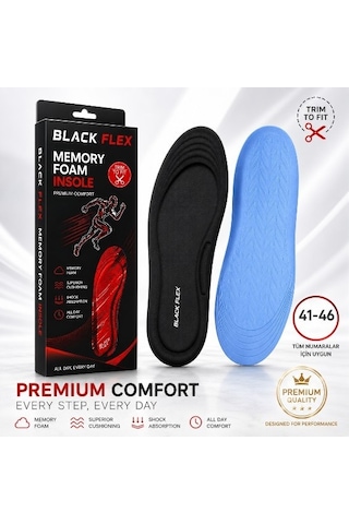 Perfect Fit Ark Destekli Erkek Memory Foam Darbe Emici Hafızalı İç Tabanlık 41-46 Numaraya Göre Kolay Kesilebilir