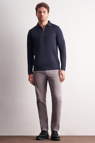 İmza Lacivert Uzun Kol Fermuarlı Yaka Cepsiz Slim Fit Triko 1012255150 Lacivert