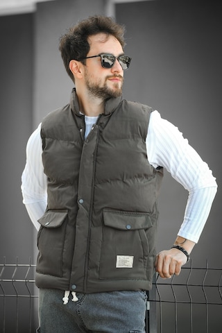 Octave Suya Dayanıklı Kapaklı Cepli Etiket Detaylı Dik Yaka Erkek Şişme Yelek Haki