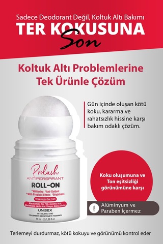 Koltuk Altı, Ter Kokusu Önleyici, Antiperspirant Beyazlatıcı Etkili, Ton Eşitleyici Unisex Roll On 50 Ml - 877734229
