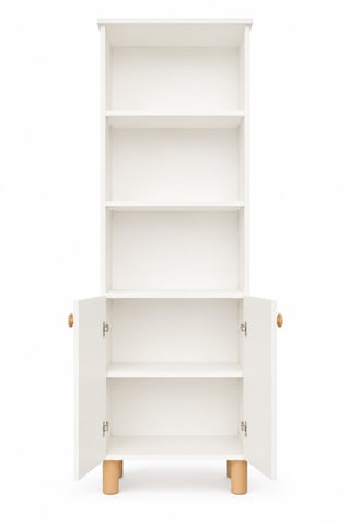 2 Kapaklı Kitaplık, Raflı, Şık Tasarım Beyaz