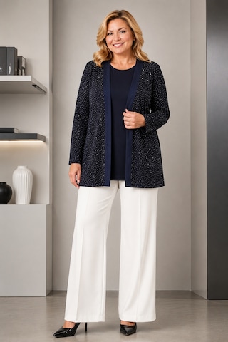 Bihan Store Kadın Sim Detaylı Ceket Ve Bluz İkili Takım - Y26-7028 - Lacivert