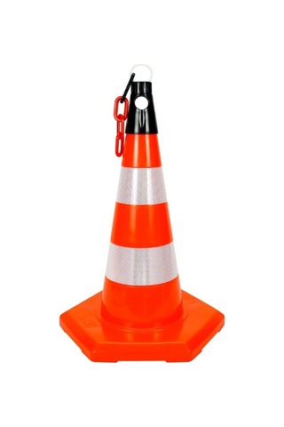 İleri Trafik Pvc Trafik Konisi 50 CM Reflektifli 6 Kenar Trafik Dubası