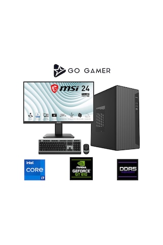 Go Gamer E505DF i7-12700F 16 GB 1 TB SSD GT610 24" Free Dos Oem Paket Masaüstü Oyuncu Bilgisayarı