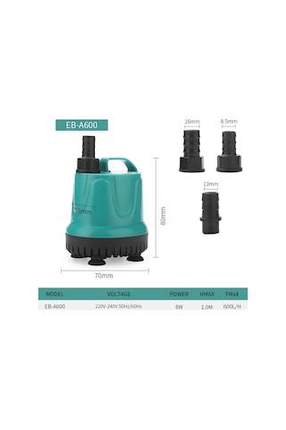 8 W Dalgıç Pompa Çeşmesi Pompası Akvaryum Su Pompası