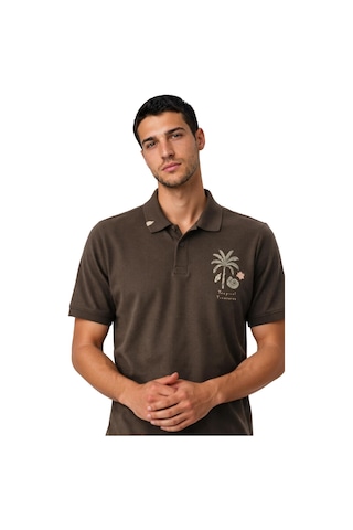 Arma Ar-ma Erkek Polo Yaka Tişört Resim Baskili Örme Kumaş Regular Fit %100 Pamuk 30/1 Çift Toplama Penye Pike Y31374358102 Haki-h4