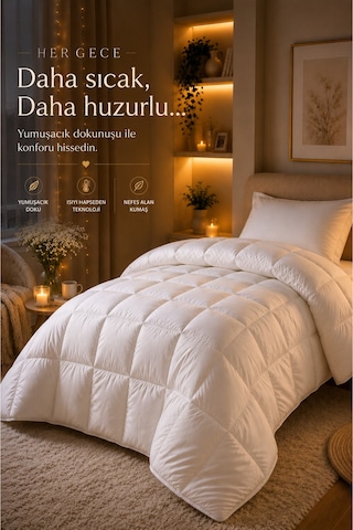 HİG HOME LuxeSleep Tek Kişilik Microfiber Yorgan – Sıcacık Ultra Yumuşak Kuş Tüyü Hissi