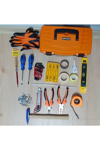 Çantalı Alet Takım Seti 19 Saatçi Tornavida Metre Çekiç Pense Yan