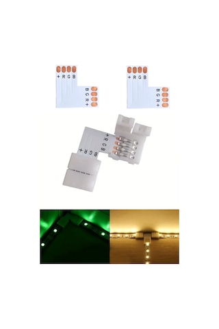 Rgb Şerit Led Birleştirme Aparatı L Tipi Birleştirme Konnektörü 5 Adet