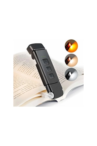 Cbtx Göz Bakımı Plastik Okuma Işığı Led Lamba Kitap Sayfası Tutuculu Kitap Işığı - Siyah