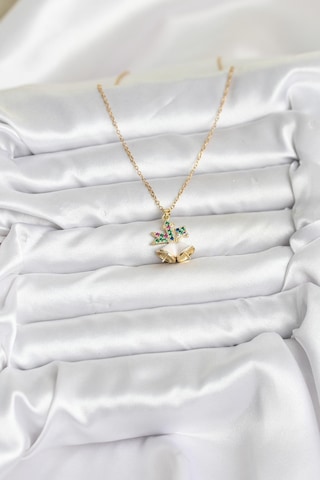 Zarif Boyunlar İçin Golden Çelik Zincir Chirtsmas Bell Yılbaşı Tema Kadın Kolye Metalik