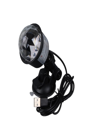 Rgb Led Disko Topu Usb Şarjlı Projeksiyon Işığı 360 Döner Renkli Parti Atmosfer Lambası