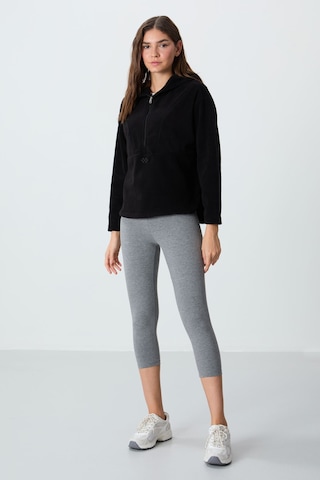 Tommy Life Siyah Kalın Yumuşak Dokulu Kapüşonlu Oversize Nakışlı Polar Kadın Sweatshirt -97286 Siyah