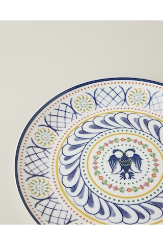 English Home Fiesta Talavera Porselen Servis Tabağı 26 Cm Beyaz - Lacivert