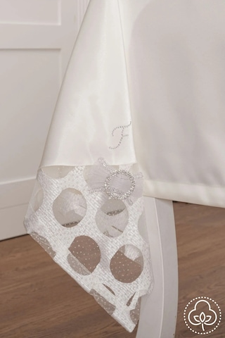 Miranda Lüx Dantelli Monoray Kumaş Krem Masa Örtüsü 170x330 Cm - 1004 Çok Renkli