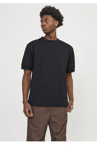 Jack & Jones Erkek Bisiklet Yaka Kısa Kollu Tişört - Deco 12253379 Black Siyah