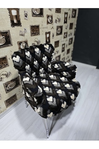 Venqm Kalp Peluş Çay Seti Koltuk Takımı Metal Ayak Metalik