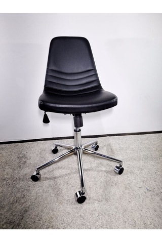 Bintaşmobilya Siyah Deri Rahat Ofis Personel Çalışma Sandalyesi