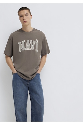 Mavi - Mavi Logo Baskılı Kahverengi Tişört 0611711-91601 Kahverengi