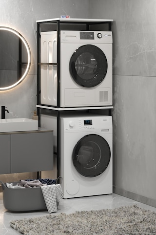 Çamaşır Makinesi Dolabı Kurutma Makinesi Dolabı Metal Banyo Dolabı Seda Beyaz Beyaz