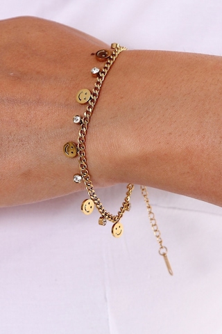 Bhs Life Kadın Gülen Yüz Figürlü Zirkon Taşlı Çelik Bileklik