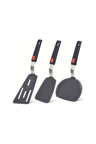Brightnova 3 Pack Spatula 3 Adet Silikon Spatula Seti 600 C Isıya Dayanıklı Yapışmaz Tencere Mutfak Aletleri Ahşap