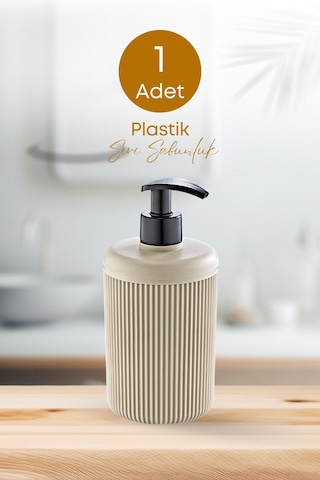 Grimorlife 1 Adet Akrilik Sıvı Sabunluk Mutfak Banyo Sabunluk Seti- 450 Ml Cam Değildir- Bej Bej