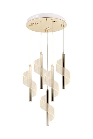 Eray Aydınlatma P7077-4+1 5li Sarkıt Led Avize Gold