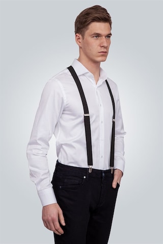 Tudors Düz Ince Erkek Pantolon Askısı Siyah