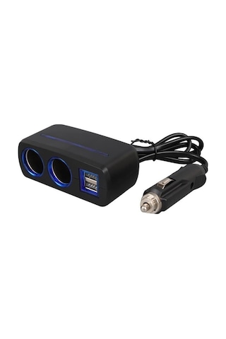 Olesson 1638 12-24v Çift Usb Girişli 120w 80 Cm Kablolu 2'lı Araç Çakmak Çoklayıcı