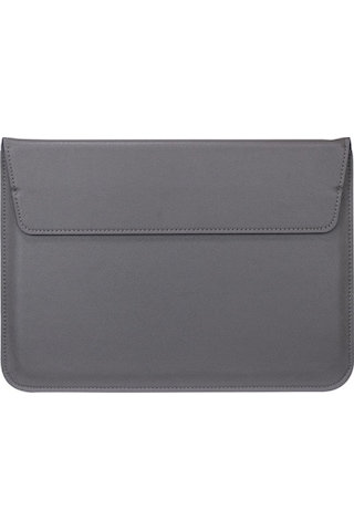 Apple Uyumlu MacBook Pro Air 13 M1-m2 2020/2022 A2179-a2337-a2338-a2251-a2159-a1989-a1708 Deri Mıknatıslı Çanta Koyu Gri