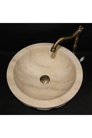 Traverten Kavun Dilimli Mucartalı Lavabo