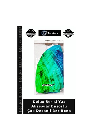 Terrien Delux Serisi Yaz Aksesuar Basortu Çok Desenli Bez Bone Çok Renkli
