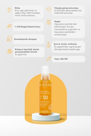 Yüksek Korumalı Güneş Koruyucu Yağ Organik Kayısı Yağı İçeren Spf 50 + 150 Ml