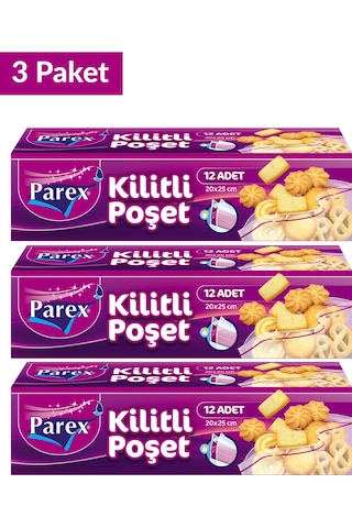 Kilitli Buzdolabı Poşeti Küçük Boy 12'li 20 X 25 Cm Üçlü Set
