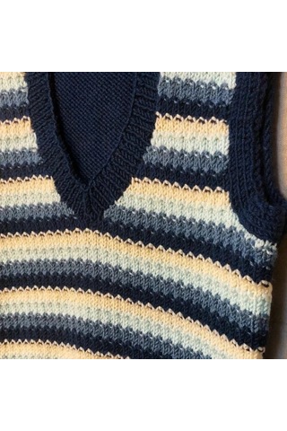 Uretti - Talia 8659 - 7524 El Örgüsü Erkek Çocuk Süveter - 2 Yaş Mavi - Krem