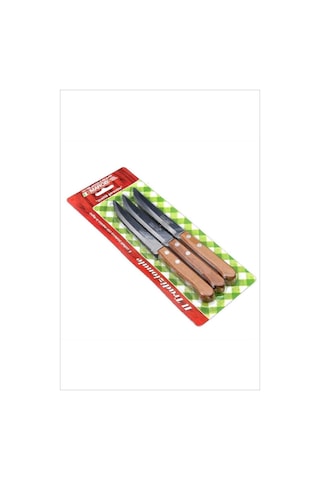 6 Lı Ahşap Saplı Biftek Steak Kesim Bıçağı