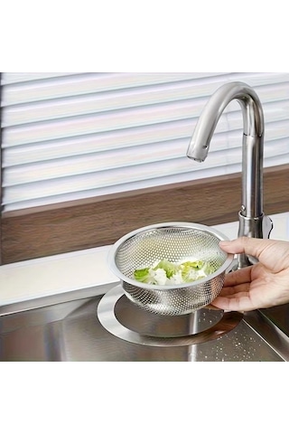 Paslanmaz Çelik Lavabo Süzgeci Musluk Süzgeci Metalik Gri